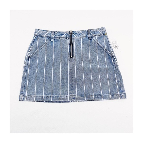 Pacsun Window Pane Striped Denim Jean Skirt SZ27 NWT - Picture 1 of 6